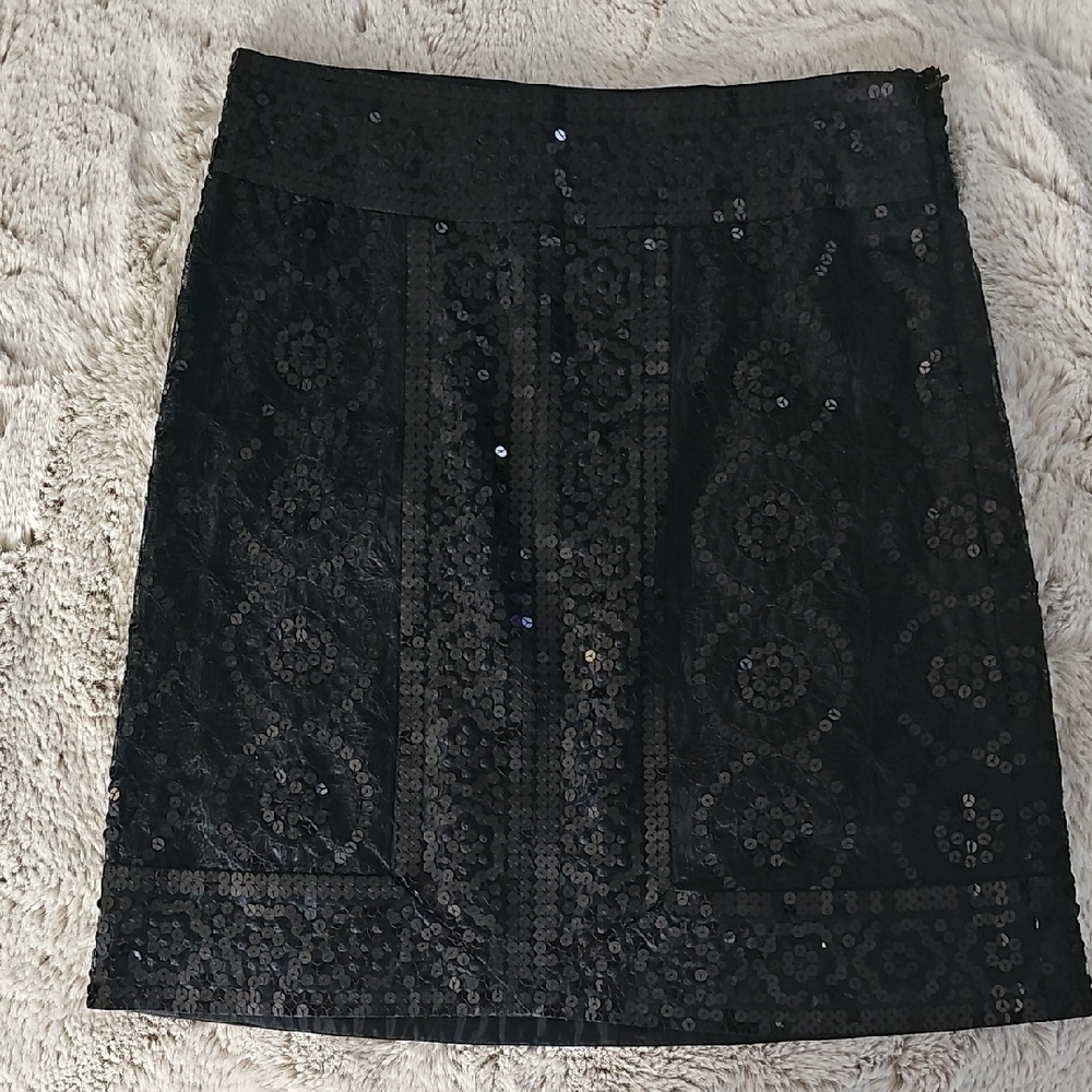 Tory Burch Black Sequin Mini Skirt